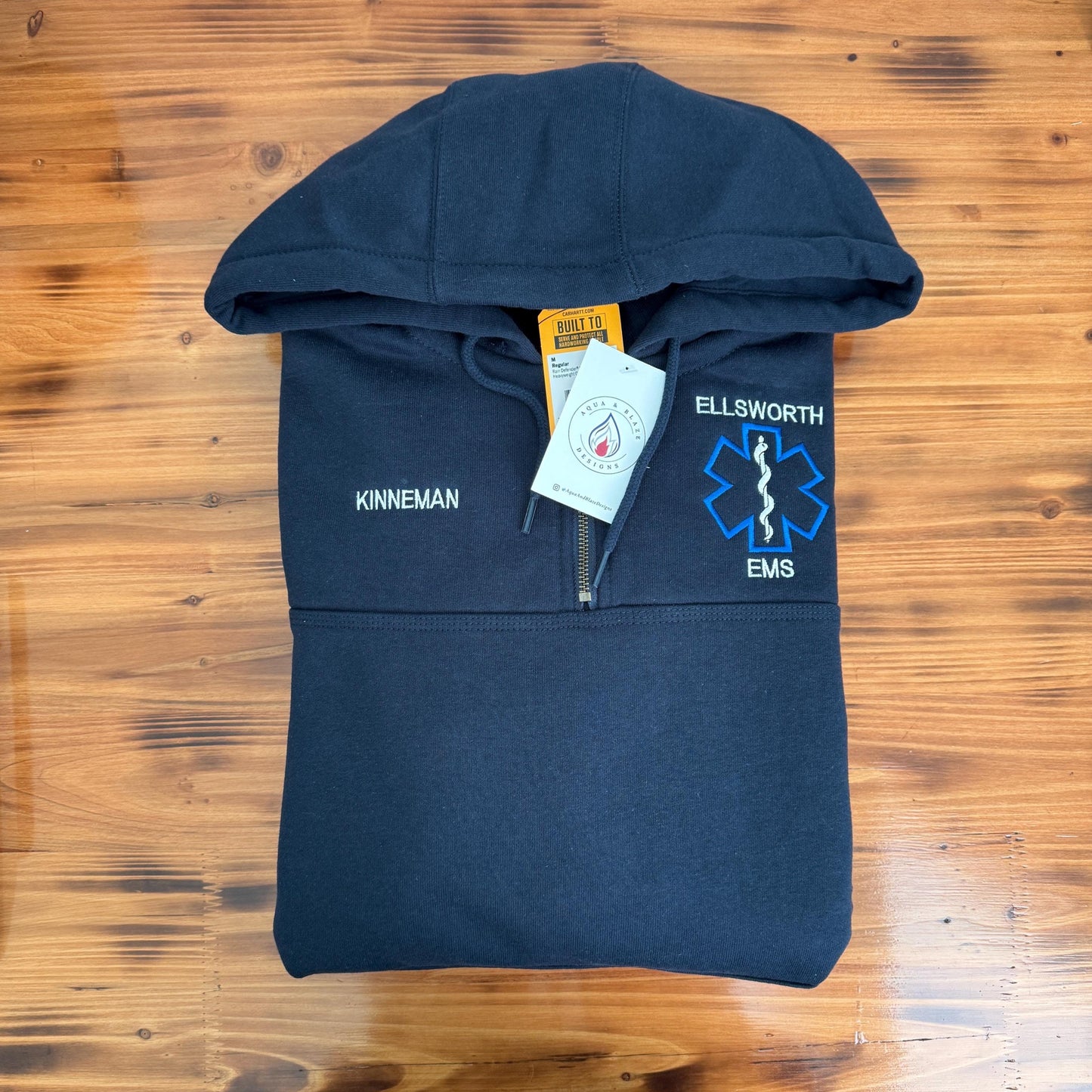 Custom EMS Carhartt Hoodie (Outline of Star of Life)
