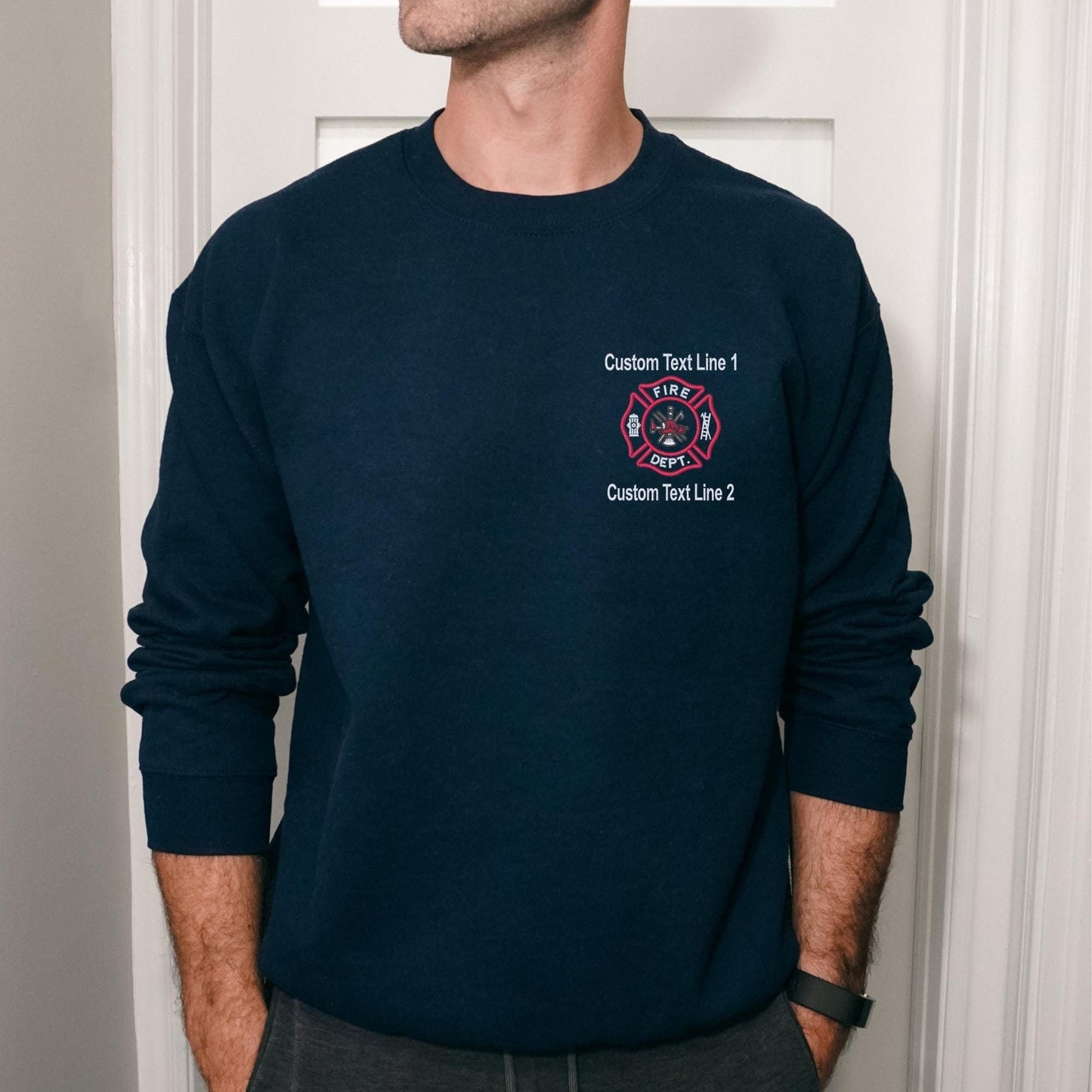 Custom Firefighter Sweatshirt with Maltese Cross