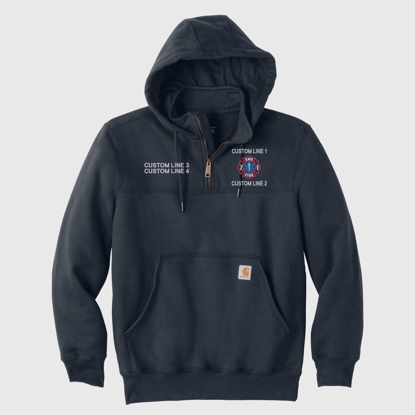 Custom Firefighter EMS Carhartt Hoodie (Maltese Cross & Star of Life)