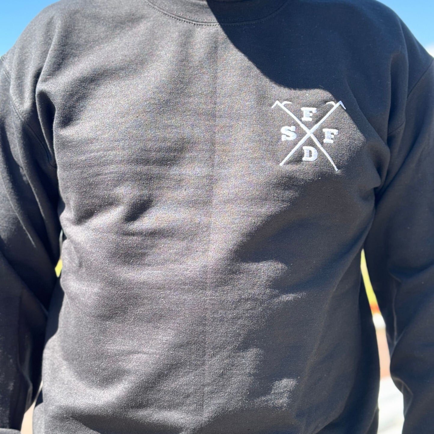 Custom Fire Department Sweatshirt (Crossed Halligan Hooks)