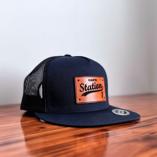 Custom Firefighter Hat – Baseball Style Apparatus Leather Patch Cap