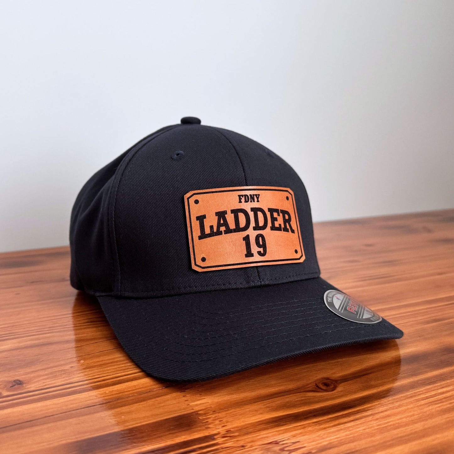 Custom Firefighter Leather Patch Hat (Fire Dept., Unit, Number)