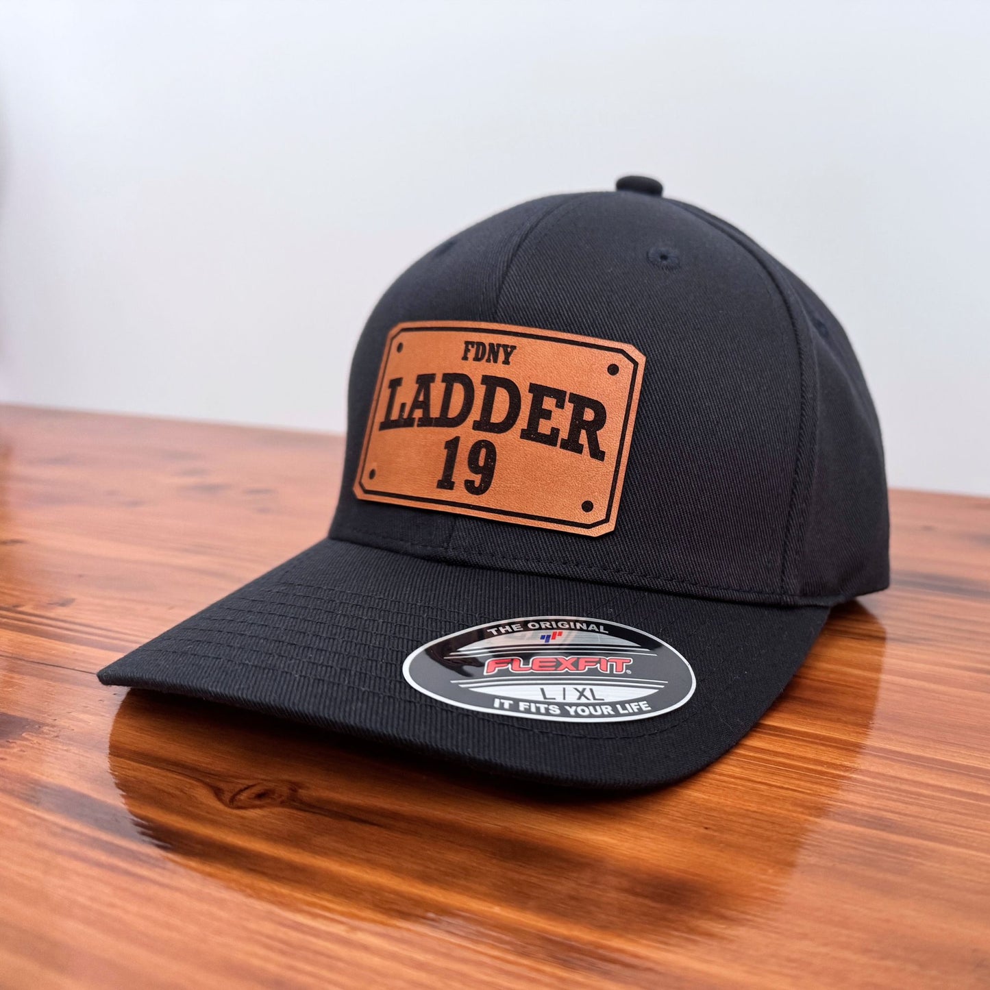 Custom Firefighter Leather Patch Hat (Fire Dept., Unit, Number)