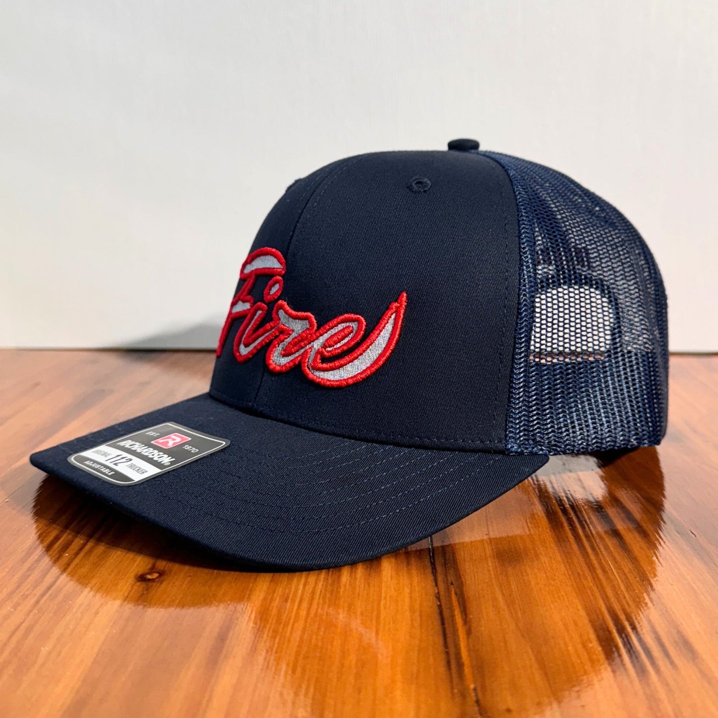Script FIRE Hat (3D Puff Outline)