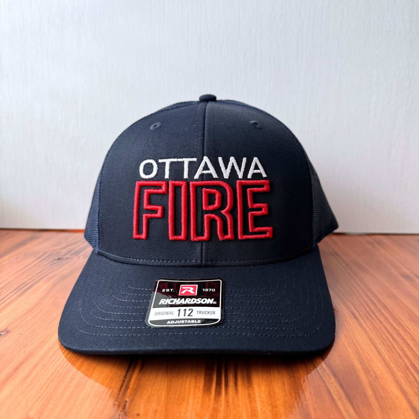 Custom Fire Department Hat (3D Puff FIRE Outline)