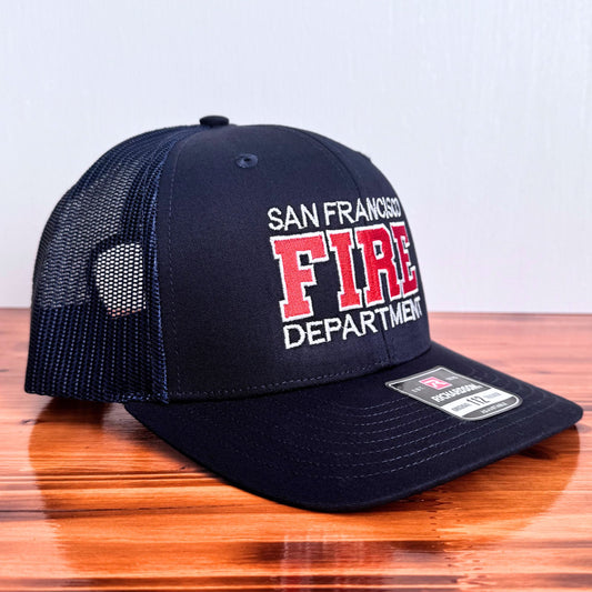 Custom Firefighter Hat – Embroidered Fire Department Cap (Varsity Style)
