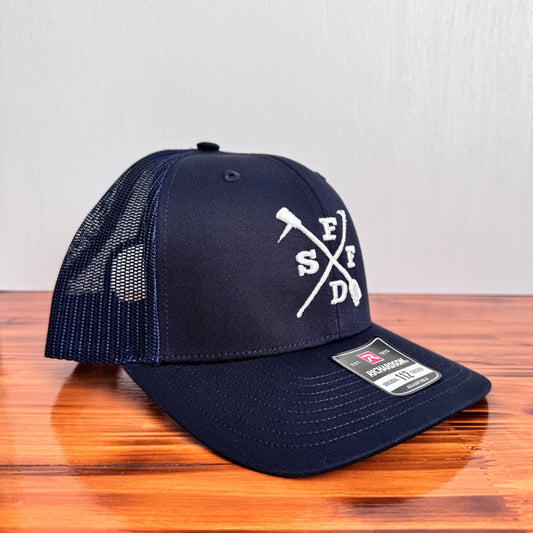 Custom Firefighter Initials Hat – 3D Puff Embroidered Cap with Halligan Hook & Halligan