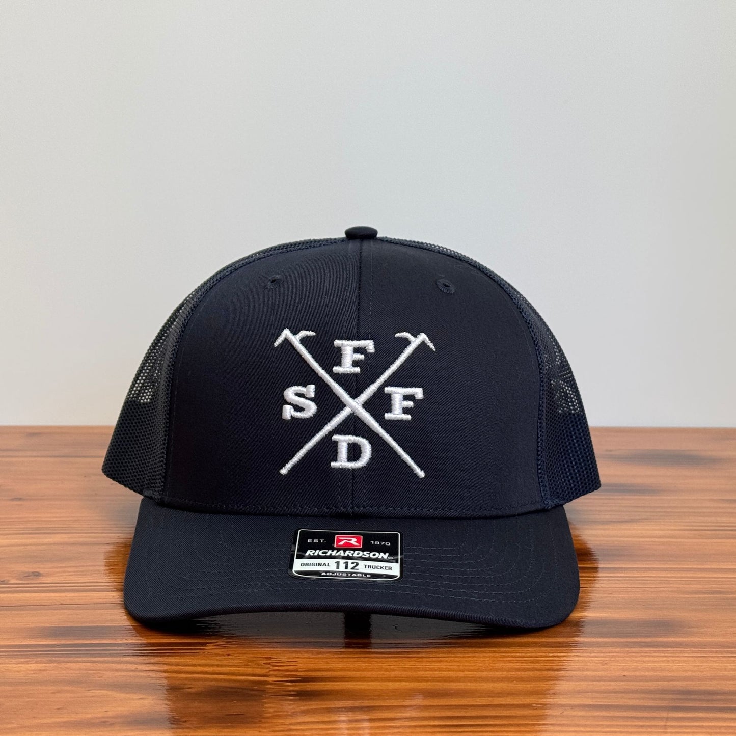 Custom Firefighter Hat (3D Puff Initials & Crossed Tools)