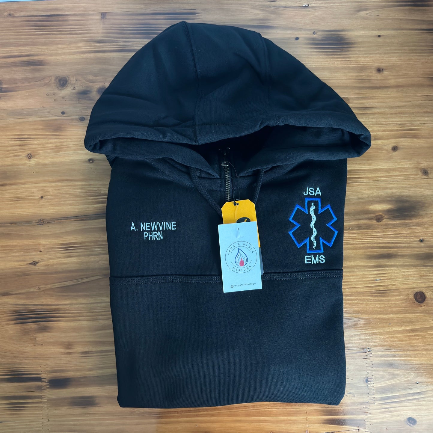Custom EMS Carhartt Hoodie (Outline of Star of Life)