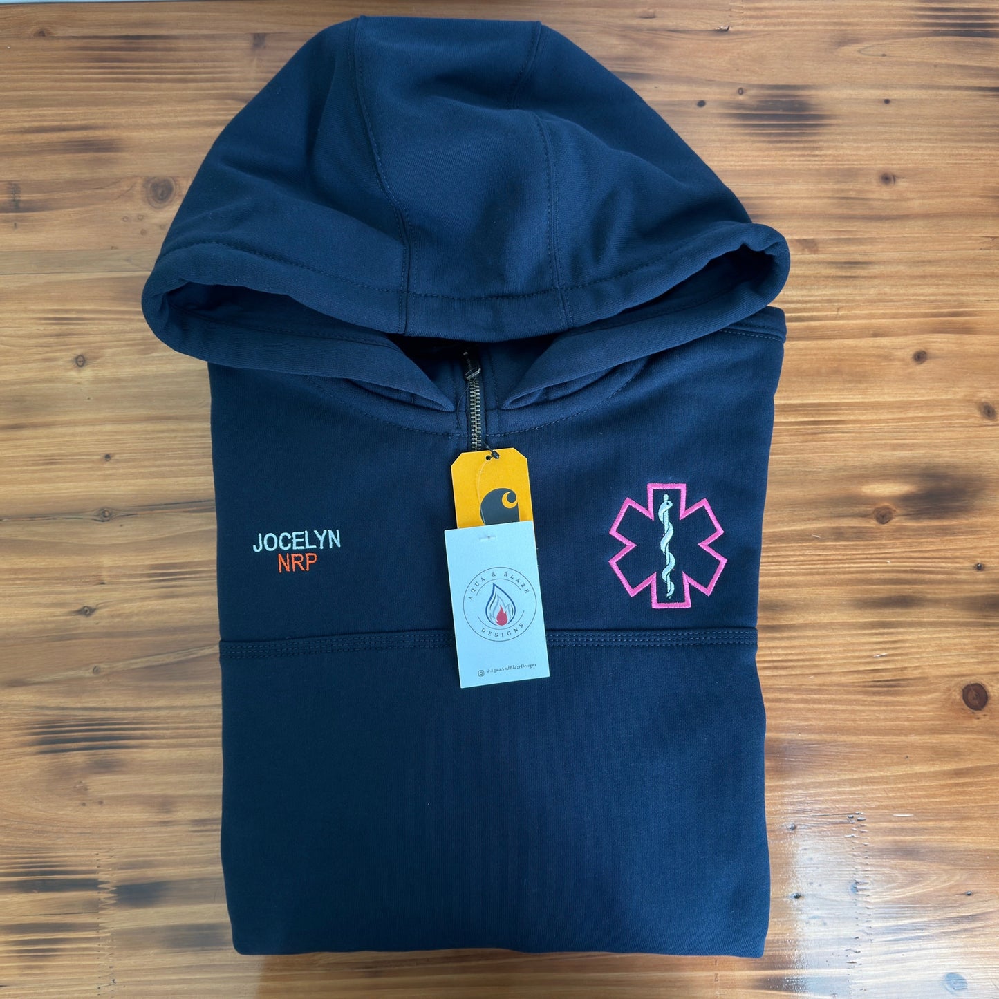 Custom EMS Carhartt Hoodie (Outline of Star of Life)