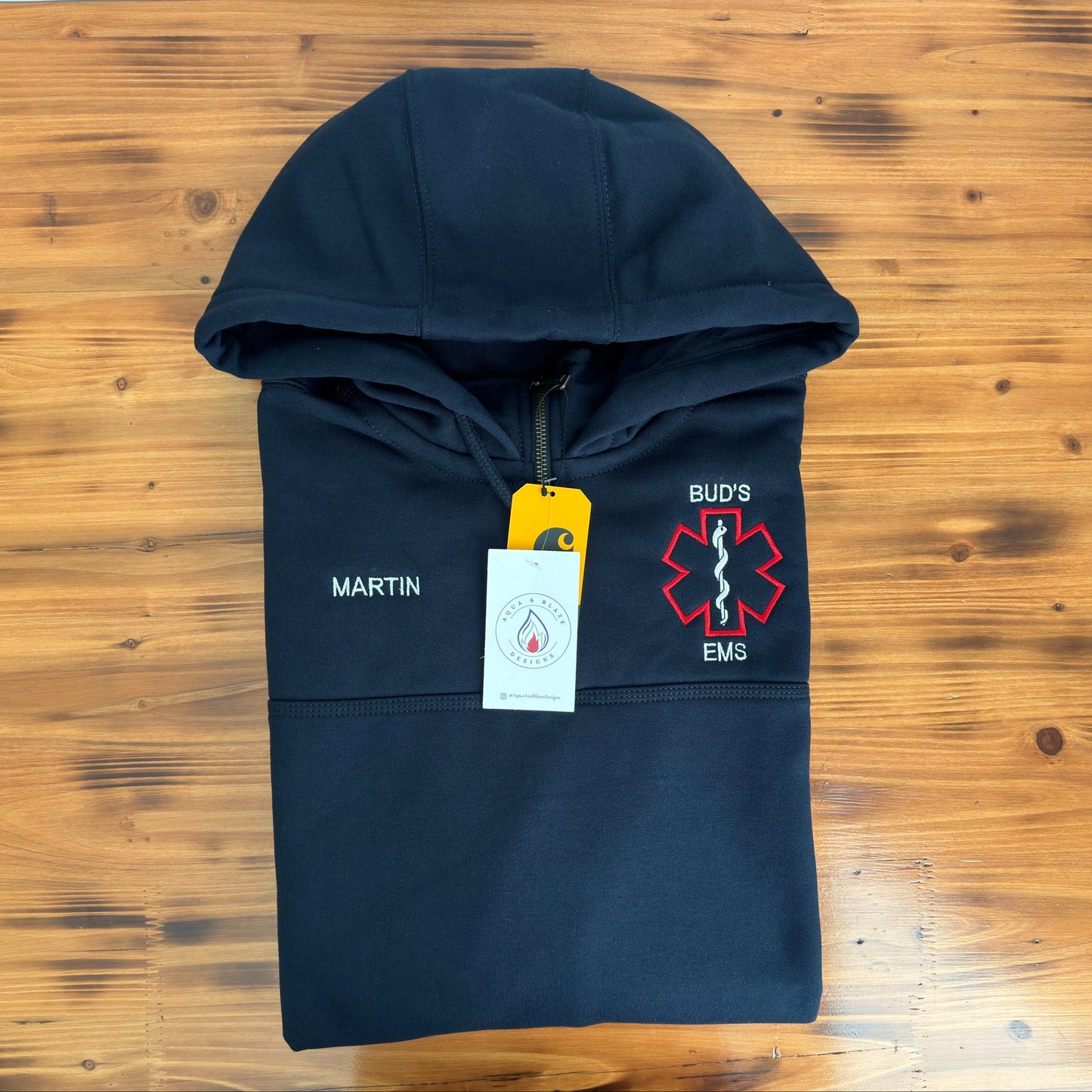 Custom EMS Carhartt Hoodie (Outline of Star of Life)