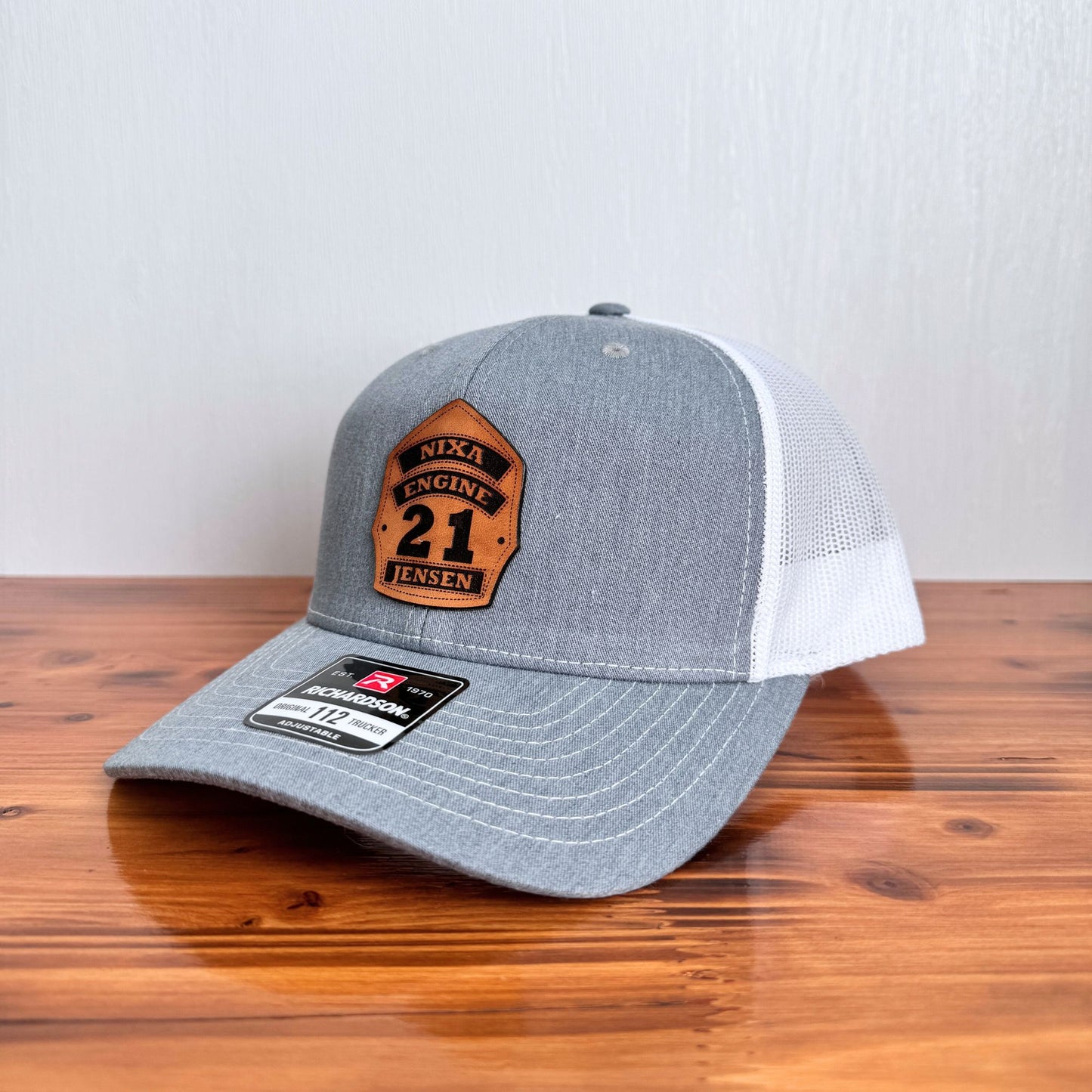 Custom Firefighter Shield Leather Patch Hat