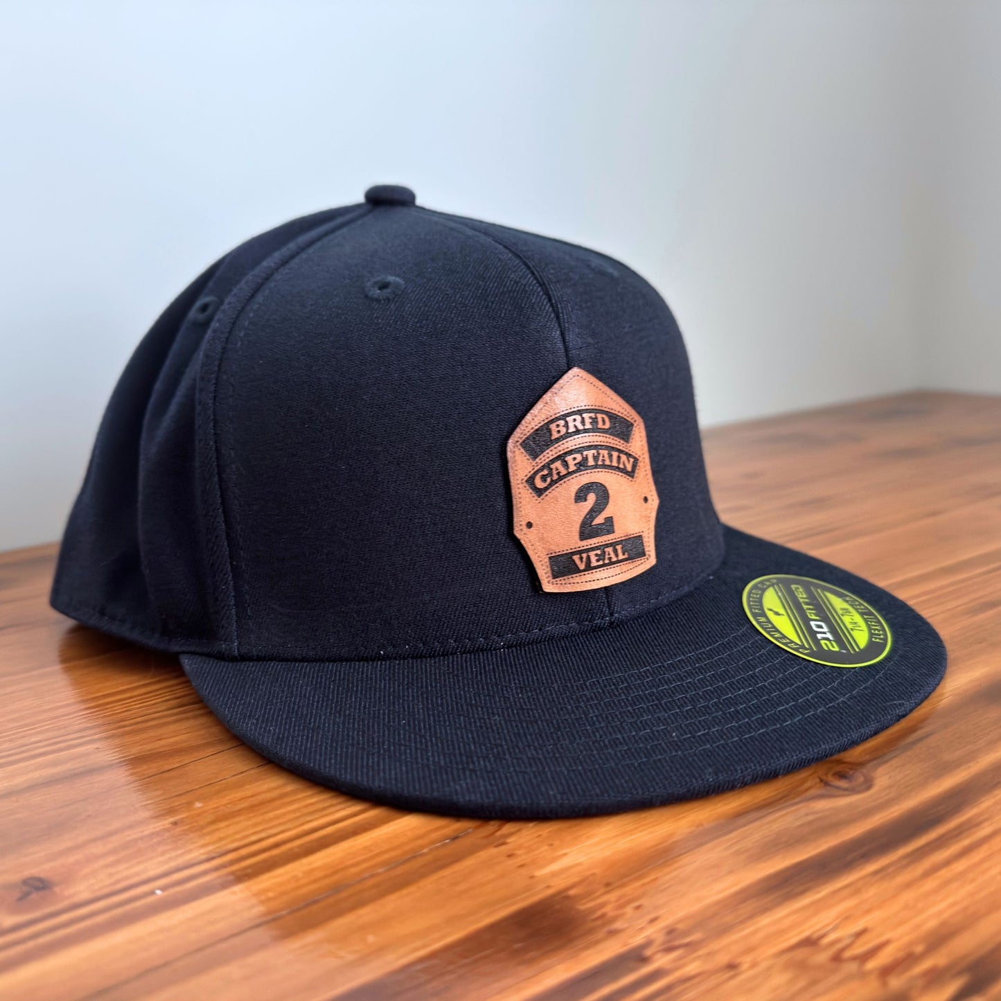 Custom Firefighter Shield Leather Patch Hat
