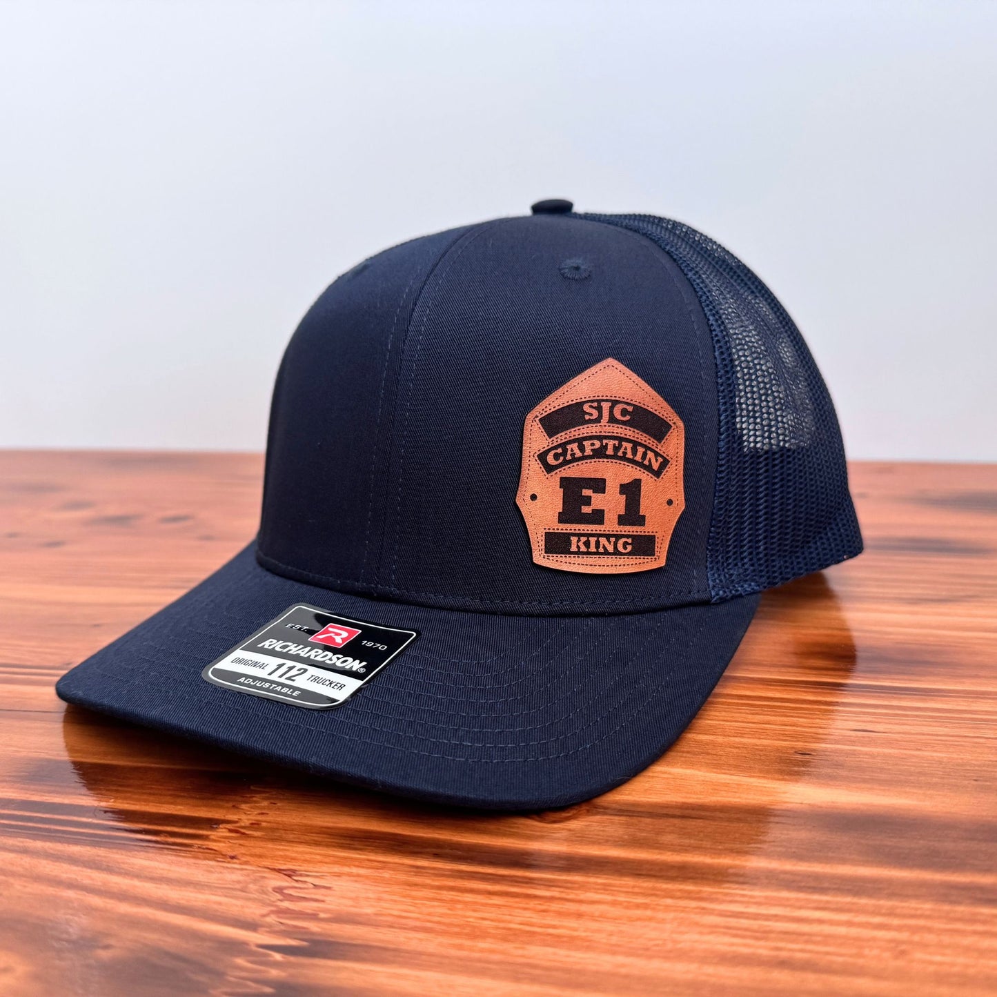Custom Firefighter Shield Leather Patch Hat