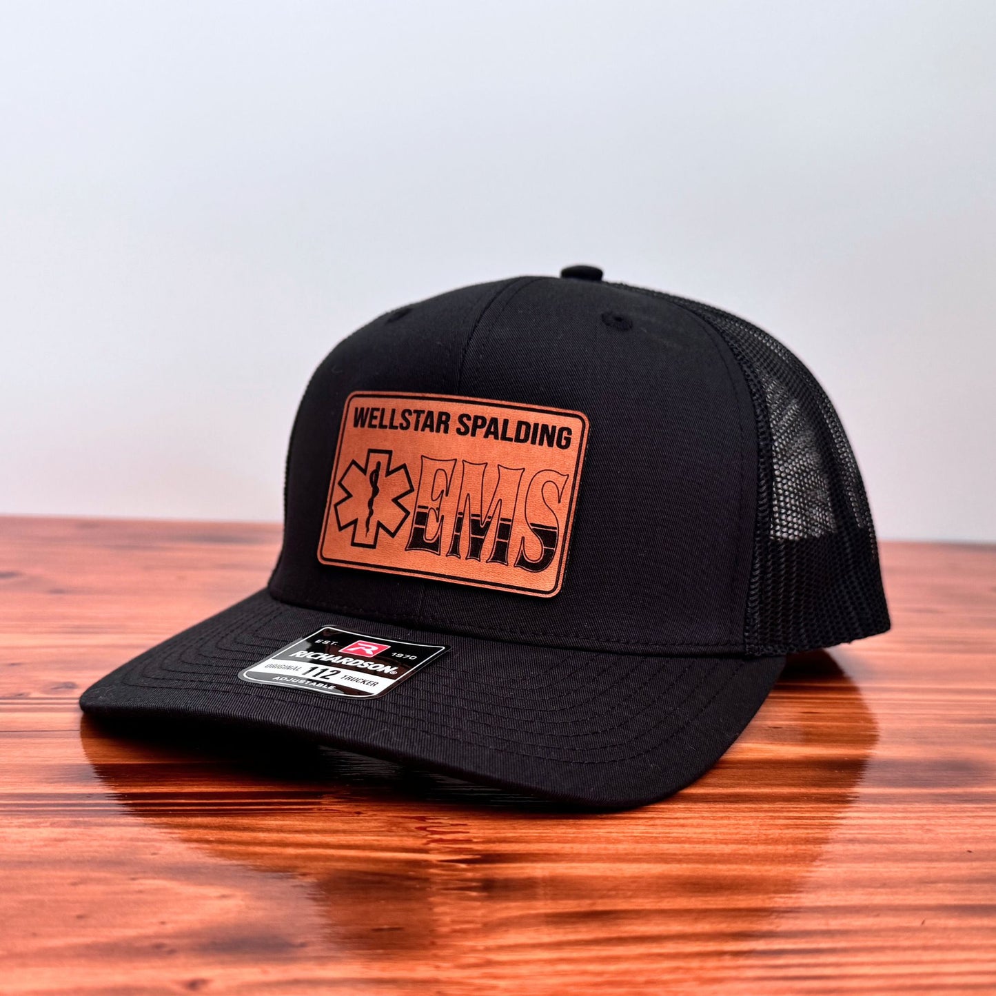 Custom EMS Leather Patch Hat with Star of Life