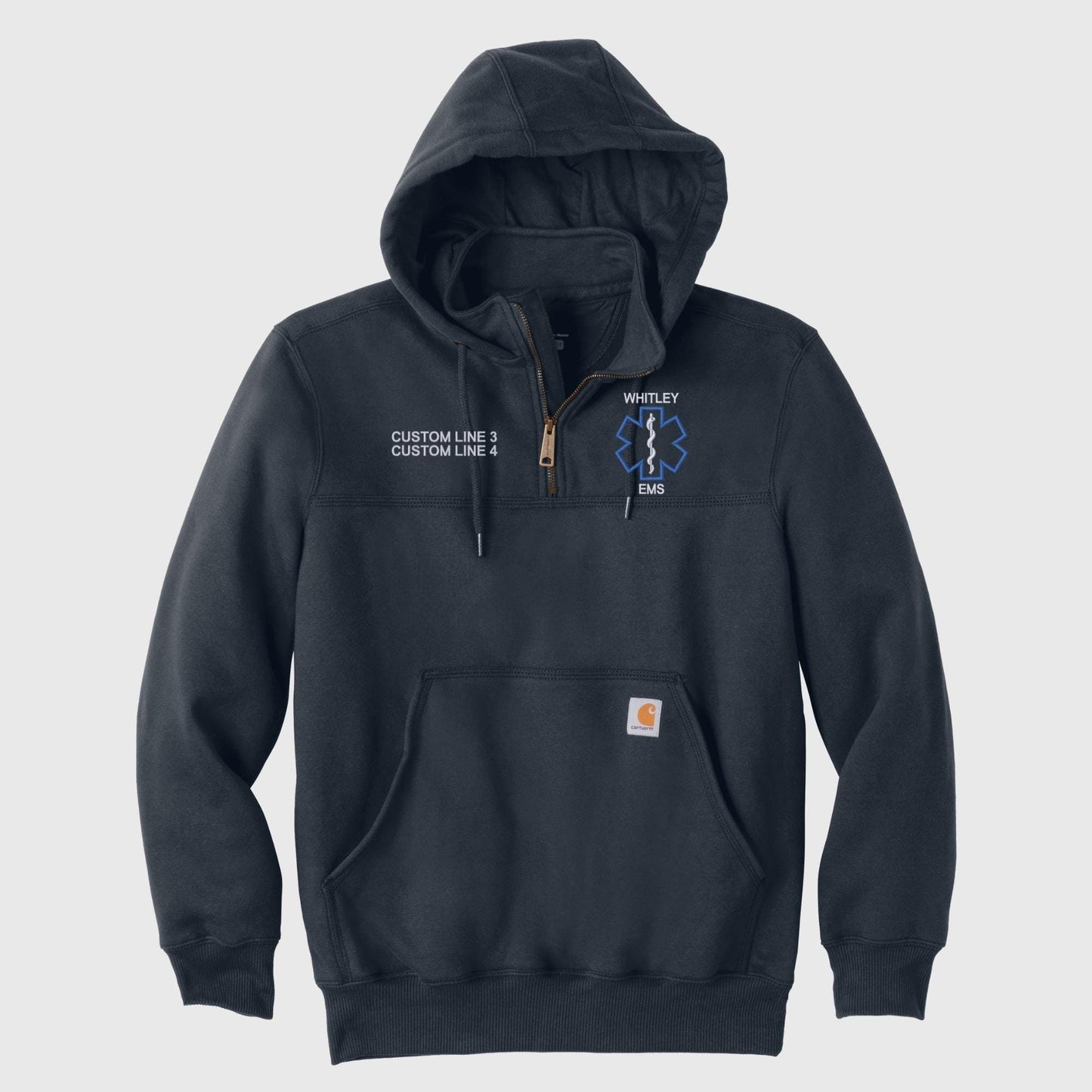 Custom EMS Carhartt Hoodie (Outline of Star of Life)