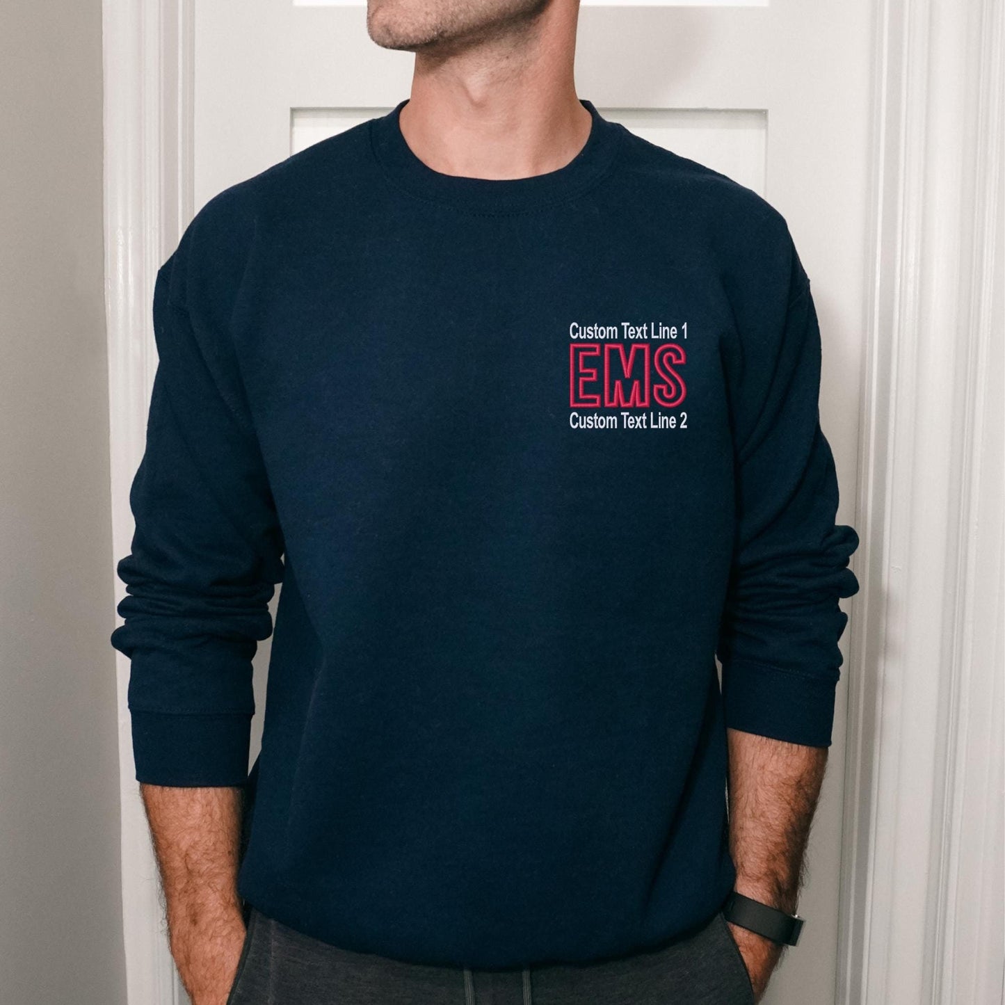 Custom EMS Sweatshirt (3D Puff FIRE Outline)