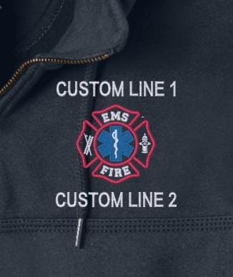 Custom Firefighter EMS Carhartt Hoodie (Maltese Cross & Star of Life)