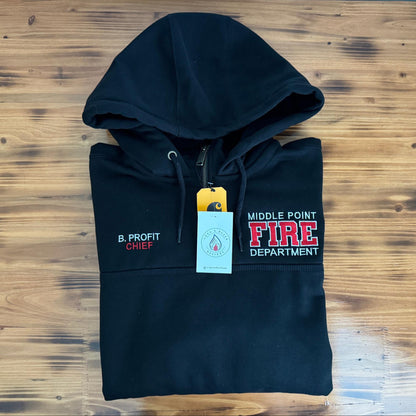 Custom Firefighter Quarter-Zip Carhartt Hoodie (Varsity Style)