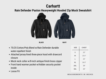 Custom Firefighter Quarter-Zip Carhartt Hoodie (Varsity Style)