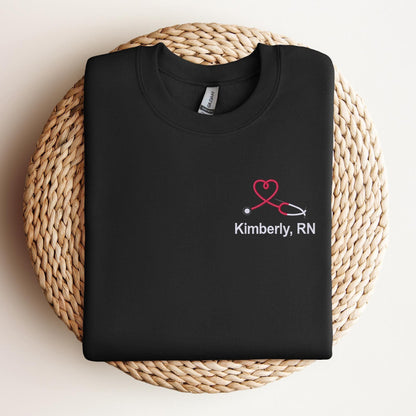 Custom Healthcare Sweatshirt with Heart Stethoscope