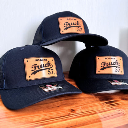 Custom Firefighter Leather Patch Hat (Baseball Style)