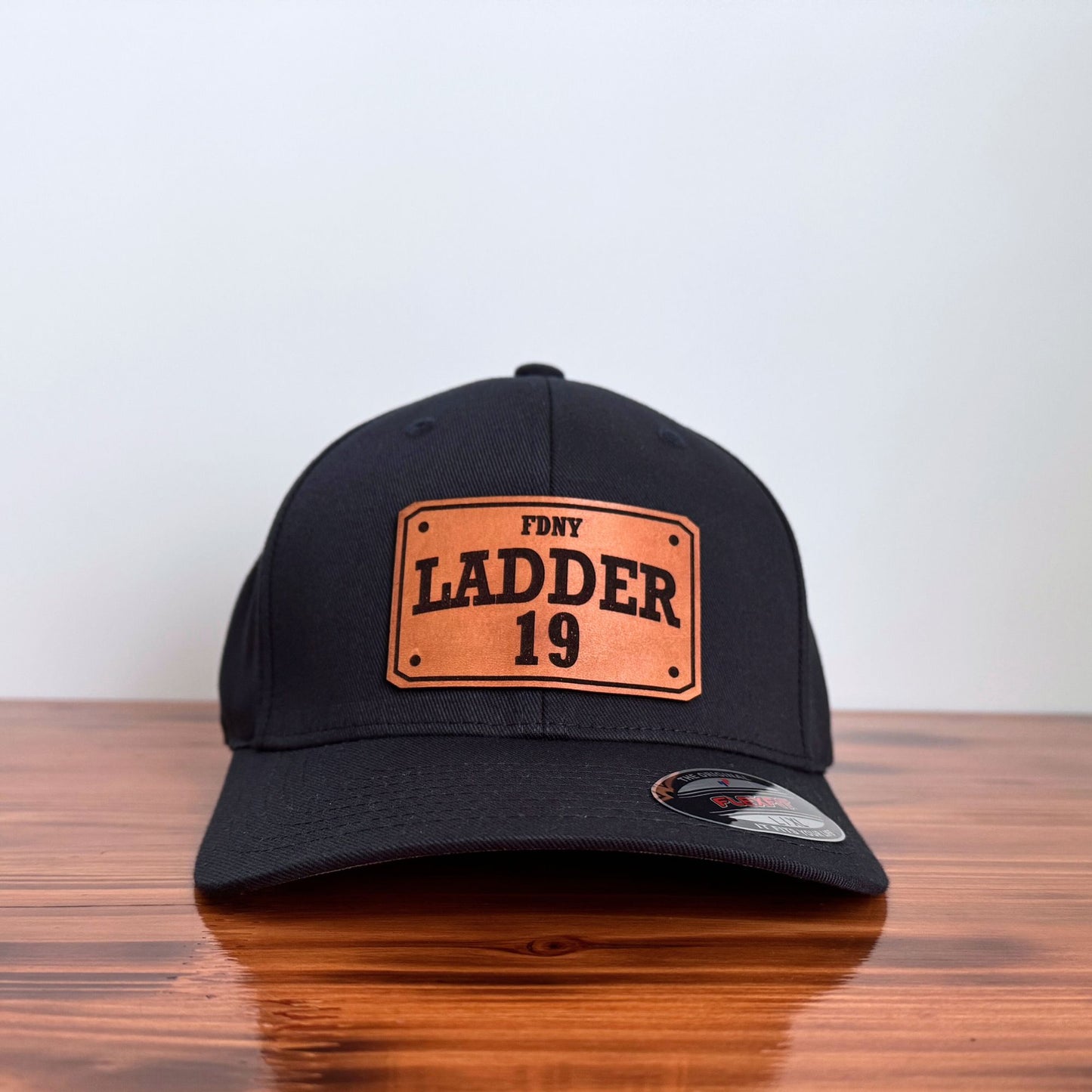 Custom Firefighter Leather Patch Hat (Fire Dept., Unit, Number)
