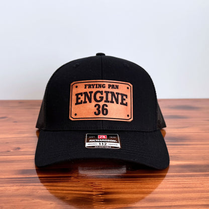 Custom Firefighter Leather Patch Hat (Fire Dept., Unit, Number)