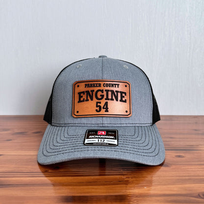 Custom Firefighter Leather Patch Hat (Fire Dept., Unit, Number)