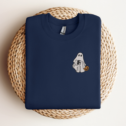 EMT Ghost Halloween Sweatshirt – Cute Embroidered First Responder Sweater with Medical Bag