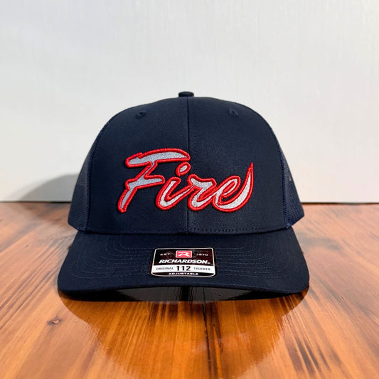 Script FIRE Hat (3D Puff Outline)