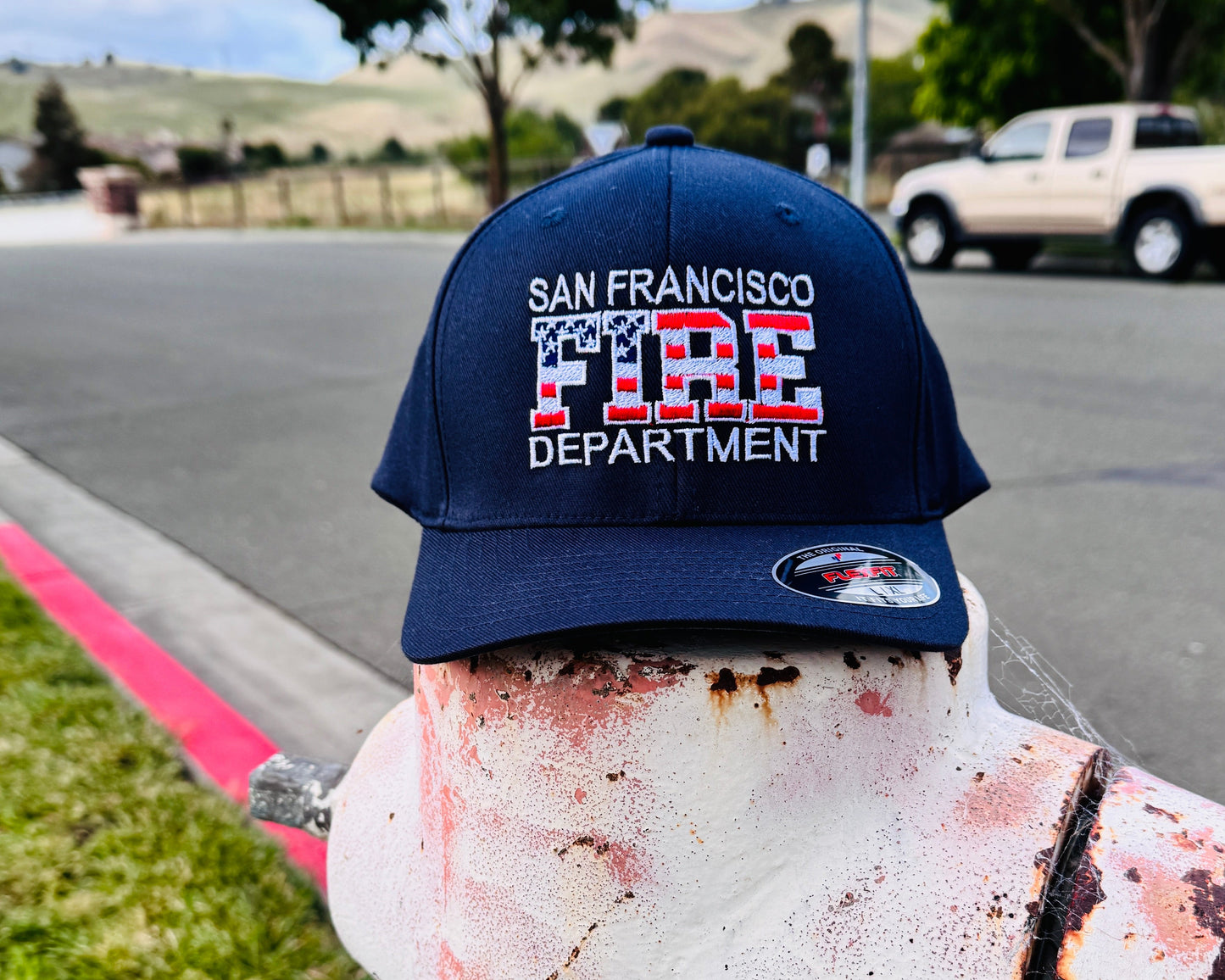 Fire Department hat with USA Flag