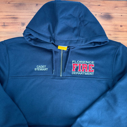 Custom Firefighter Quarter-Zip Carhartt Hoodie (Varsity Style)