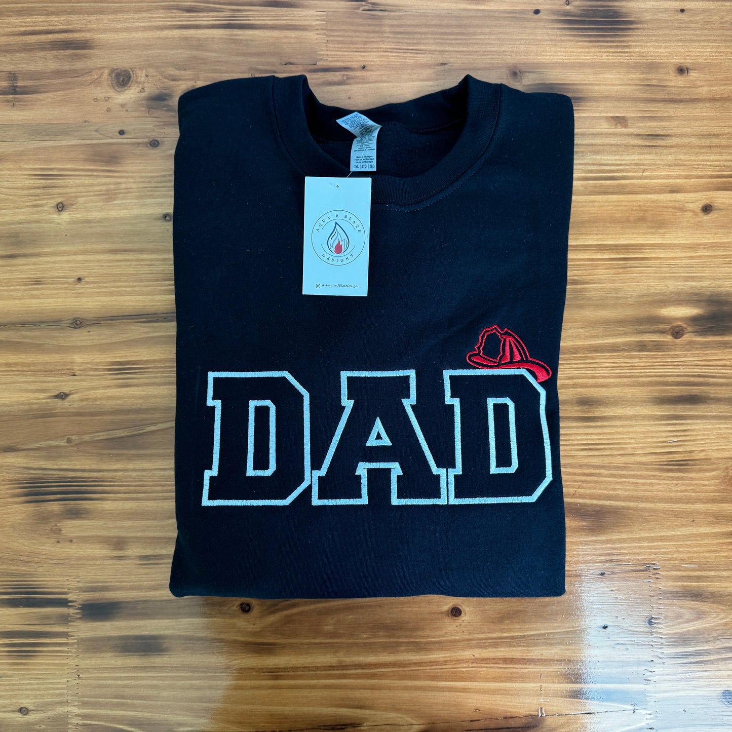 Firefighter Dad Sweatshirt with Fire Helmet
