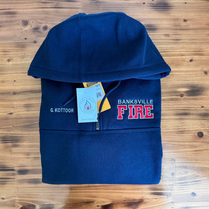 Custom Firefighter Quarter-Zip Carhartt Hoodie (Varsity Style)