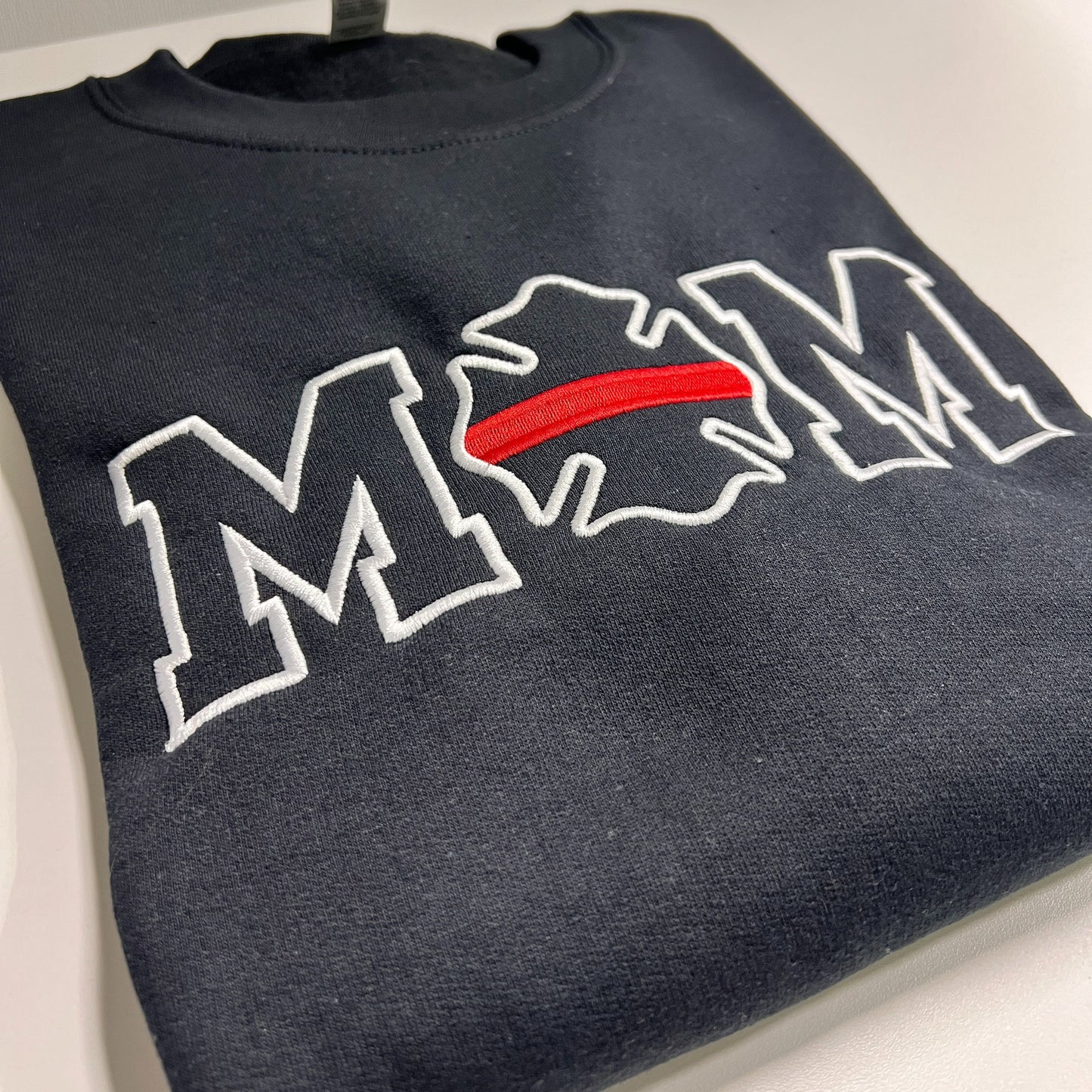 Firefighter Mom Sweatshirt (Thin Red Line Maltese Cross)