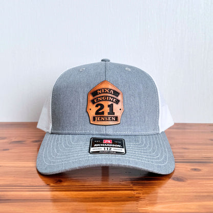 Custom Firefighter Shield Leather Patch Hat