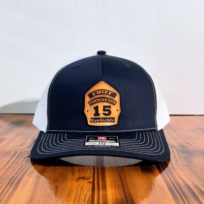 Custom Firefighter Shield Leather Patch Hat