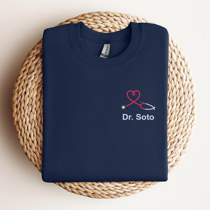 Custom Healthcare Sweatshirt with Heart Stethoscope