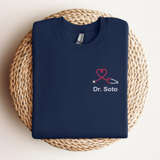 Custom Healthcare Sweatshirt with Heart Stethoscope