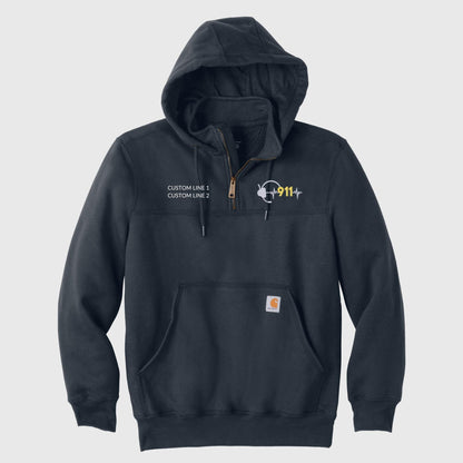 Custom 911 Dispatcher Carhartt Hoodie (Headset and Heartbeat)