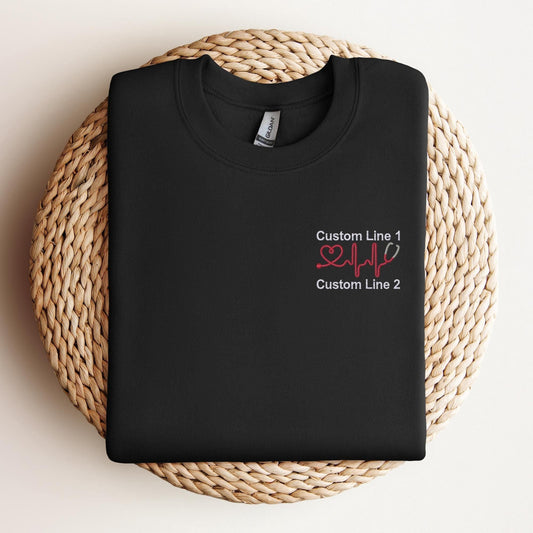 Custom Healthcare Sweatshirt (EKG Line)