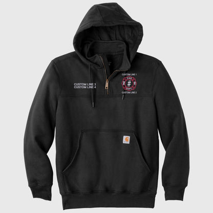 Custom Maltese Cross Firefighter Quarter-Zip Carhartt Hoodie