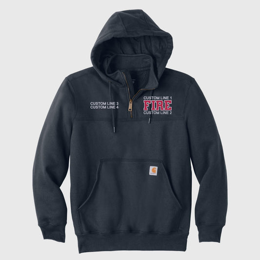 Custom Firefighter Quarter-Zip Carhartt Hoodie (Varsity Style)